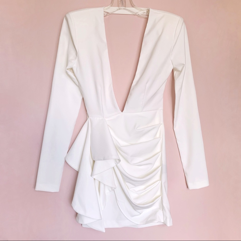 Michael Costello x REVOLVE Fena Mini Dress in Ivory Size XS - Picture 4 of 7